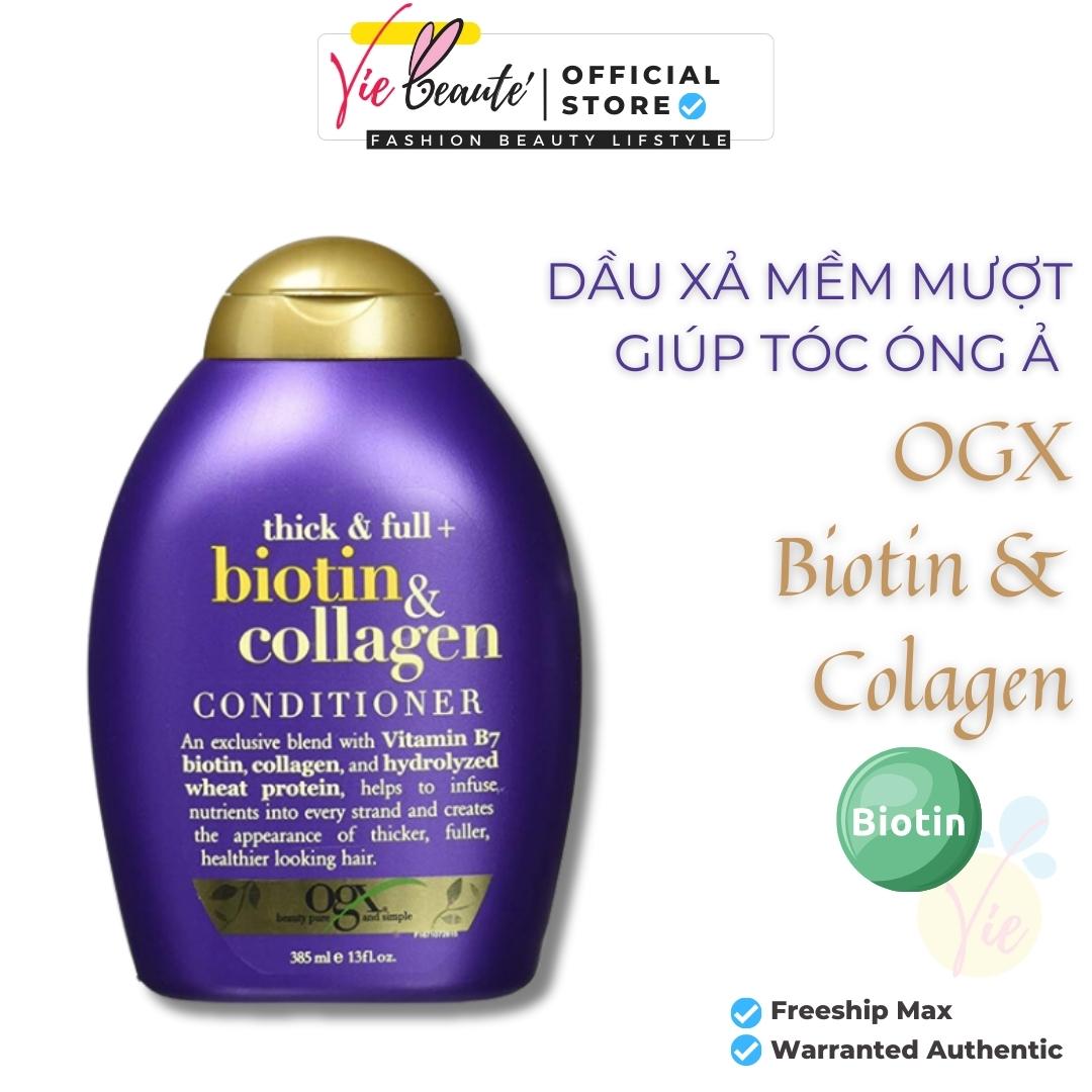 Combo Dầu Gội & Dầu Xả Tóc OGX Biotin & Collagen giúp tóc dày mềm mượt chắc khỏe 385ml