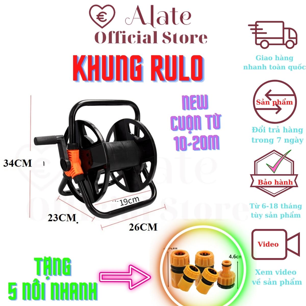 Khung Cuộn Dây Nước Garden Hose Reel, Rulo Cuốn Được 35M Dây Phi 14, Có Thiết Kế Gắn Vòi Tưới Tiện Lợi