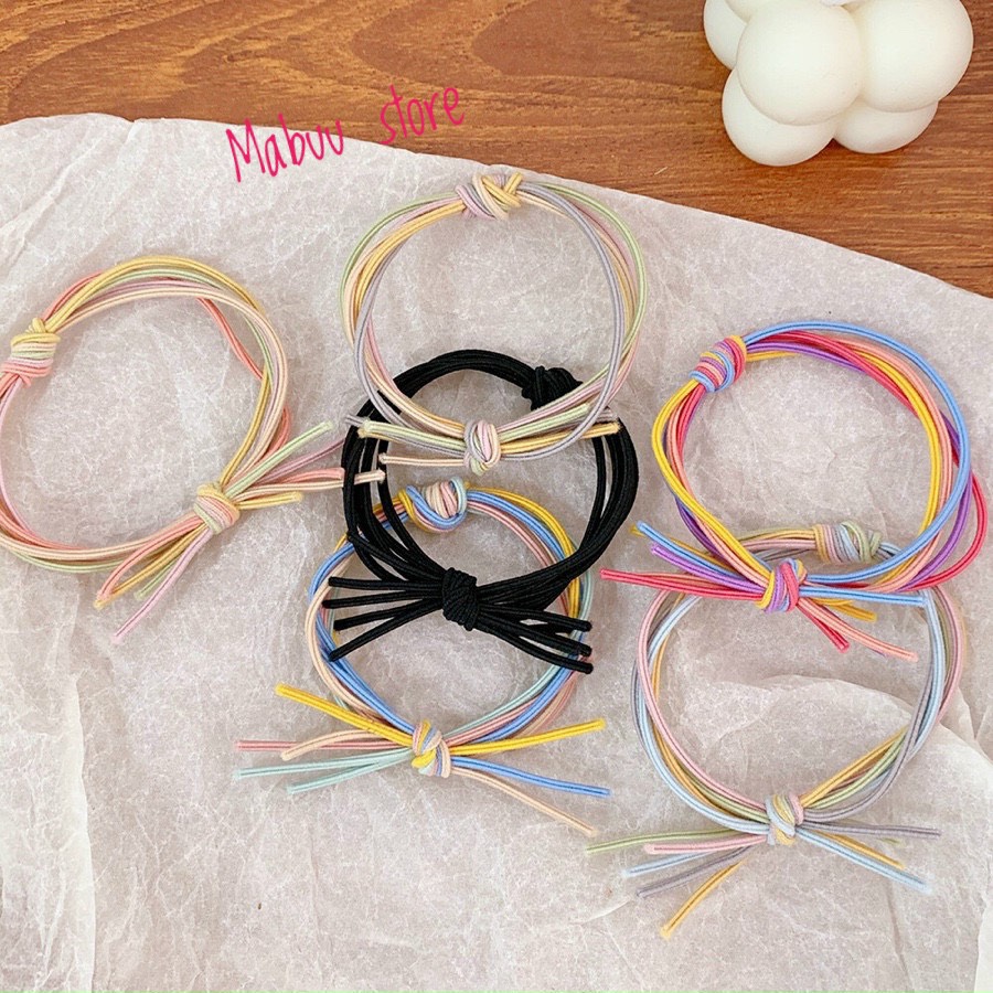 Combo 5 Dây Buộc Tóc, Cột Tóc Kiểu 5 Sợi Thắt Nút