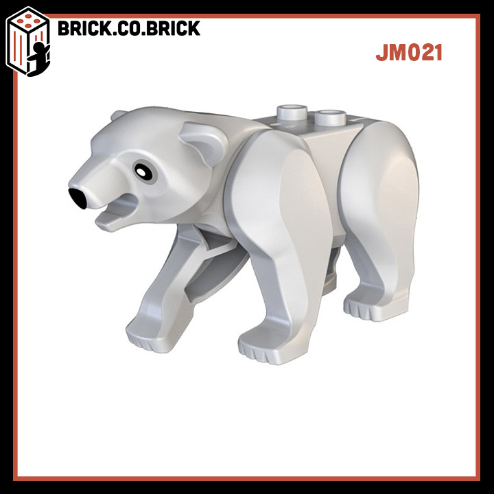 Đồ chơi lắp ráp minifigure và  mô hình động vật và thú rừng xanh hổ, báo. cọp, gấu xám và gấu nâu, cá mập, cá sấu- Animals- JM020 - JM023