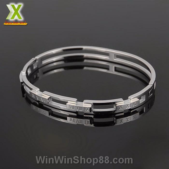 Vòng tay Titan số La Mã VT165 (Màu Bạc)