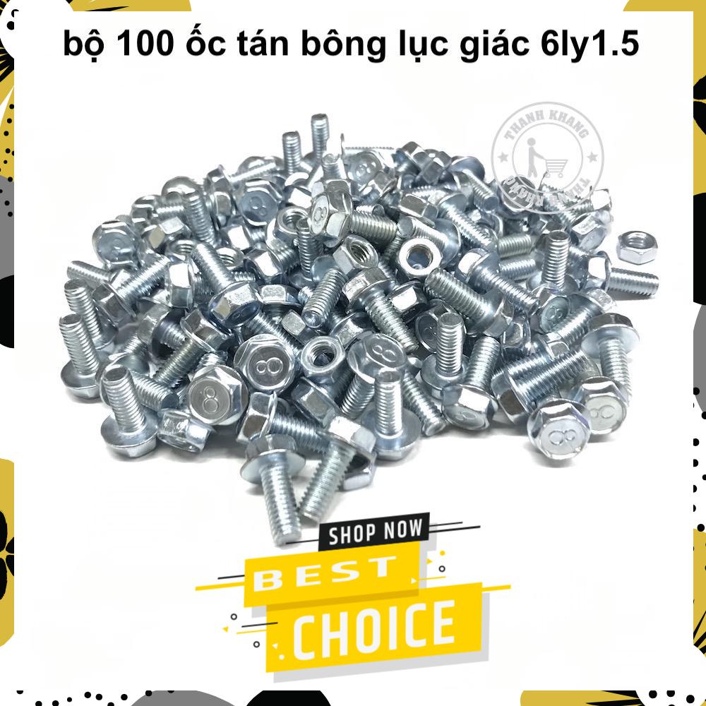 [HCM]Bộ 100 ốc tán bông lục giác 6ly1.5 Thanh Khang 022000008