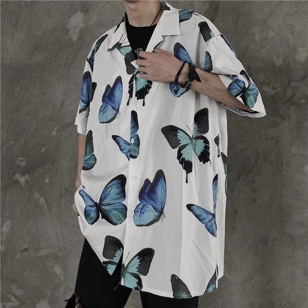 Áo sơ mi họa tiết bướm to Unisex