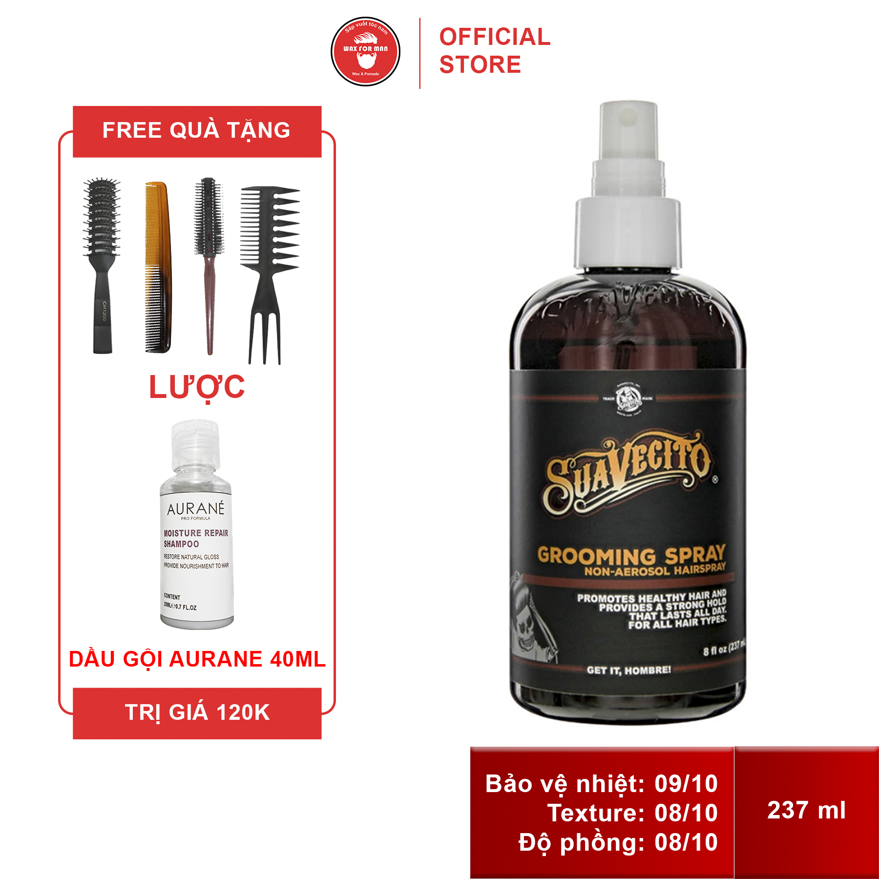 Xịt tạo phồng dưỡng tóc Suavecito Grooming Spray