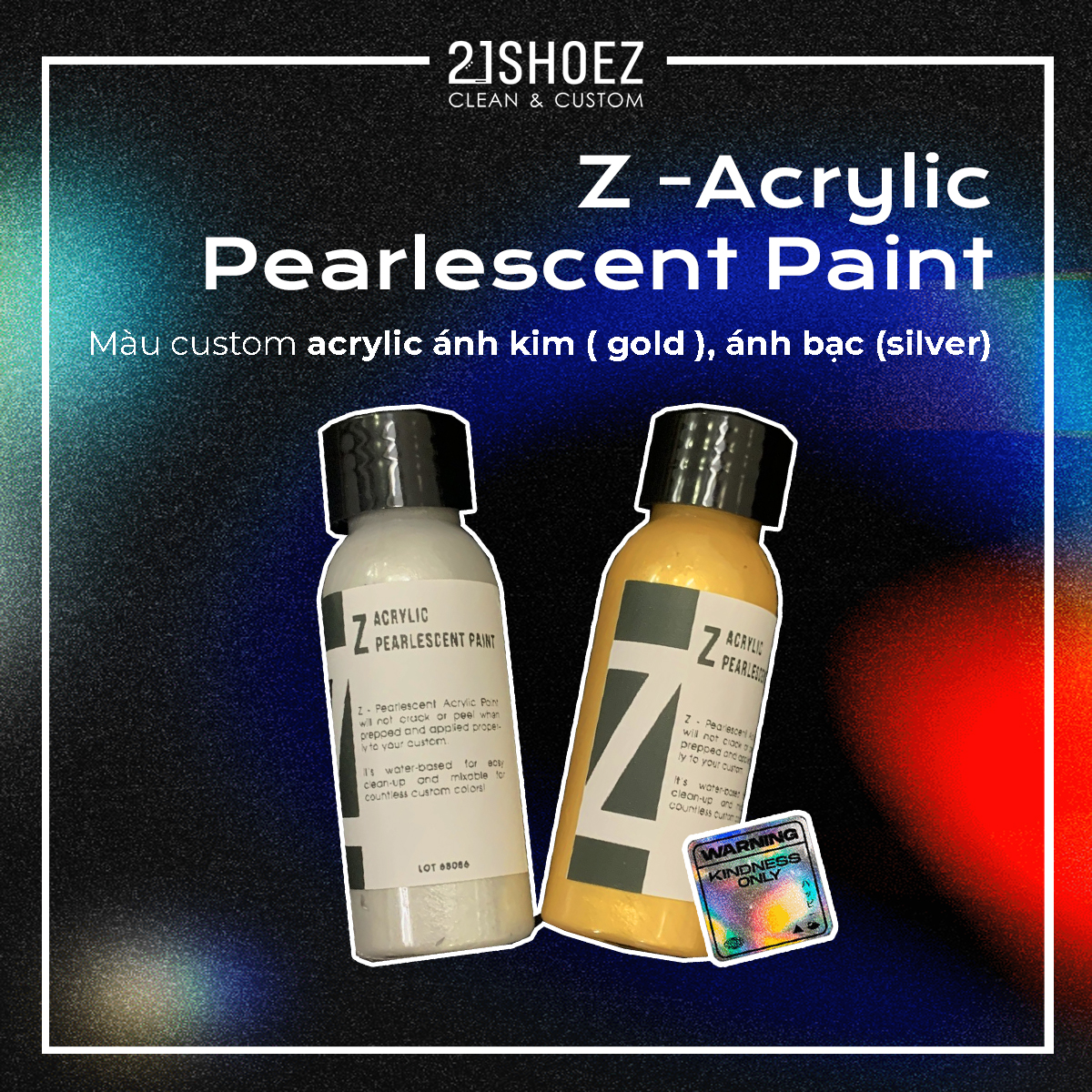 Z Acrylic Pearlescent Paint - Màu Vẽ, Custom acrylic ánh kim, ánh bạc