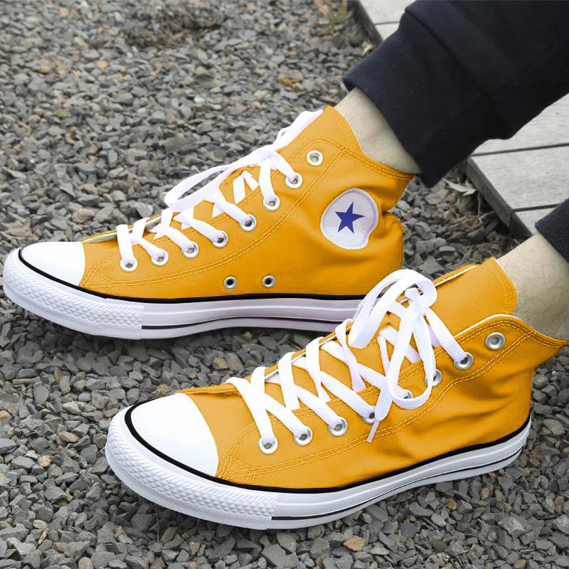 Giày Vải Sneaker CV Classic Cổ Cao Vàng Nữ