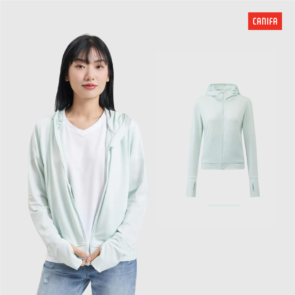 [20H 24-29.8 VOUCHER TỚI 400K] Áo chống nắng nữ CANIFAchất co giãn có mũ dạng khoác nhiều màu mẫu mới 2024- 6OT24S002