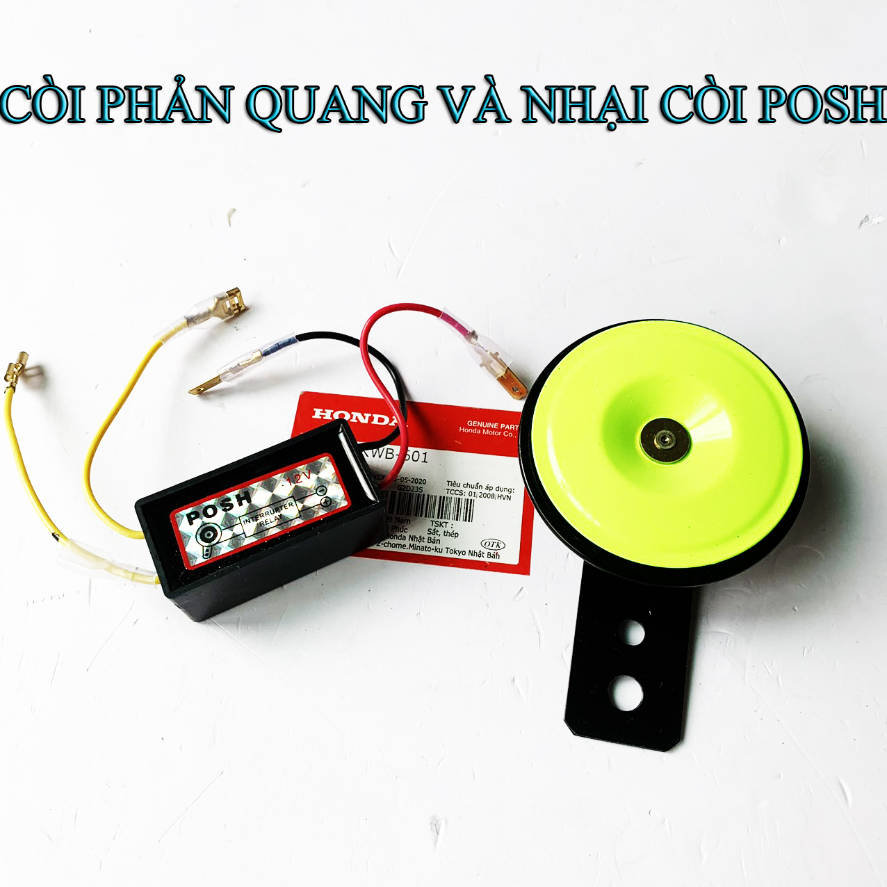 Nhại còi Posh Và Còi ATE dạ quang DC 12v [ combo 2 món]