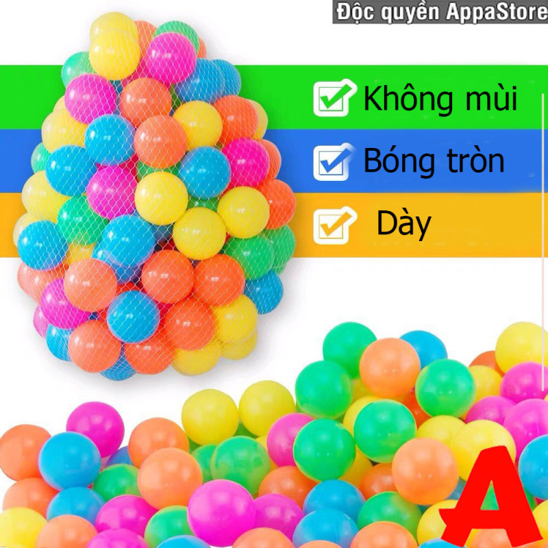 Túi 100 quả bóng nhựa cho bé kích thước 5cm APPA STORE - Hàng Việt Nam