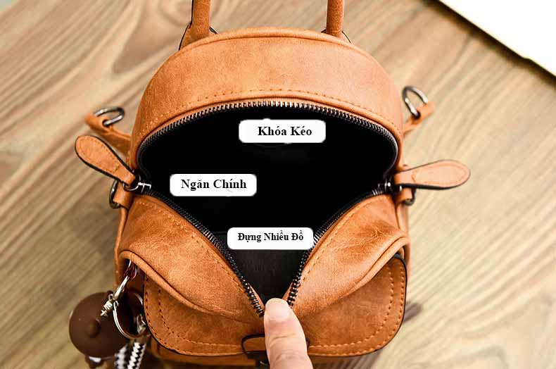 Balo nữ khóa cài thời trang ( Tặng kèm 01 móc khóa) - có video thật