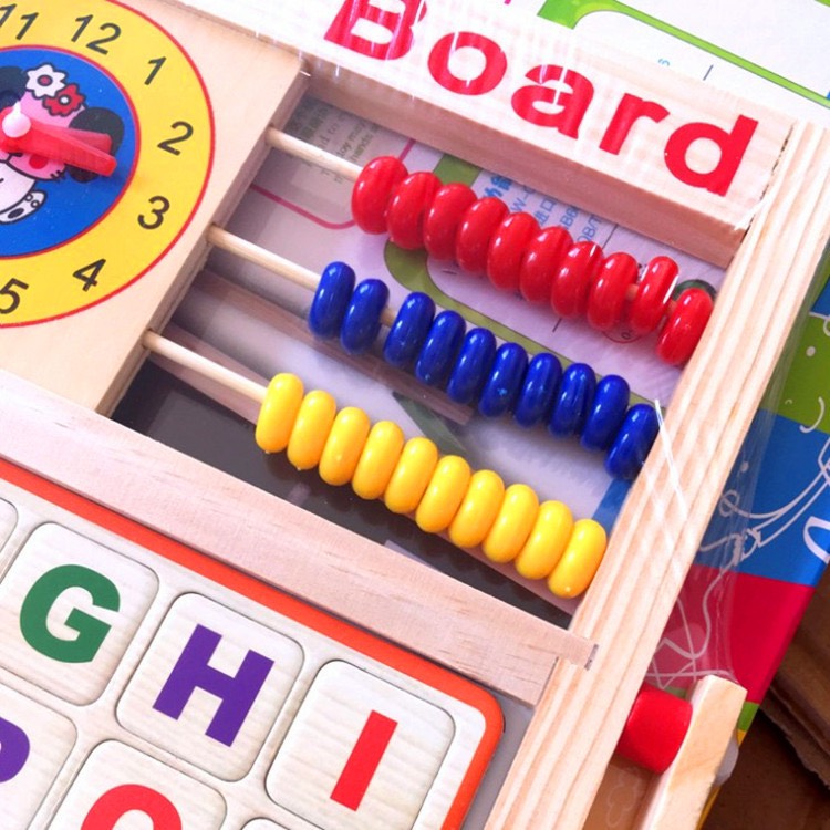 Bảng viết thông minh Edu chữ và số nam châm 2 mặt - đồ chơi giáo dục bằng gỗ