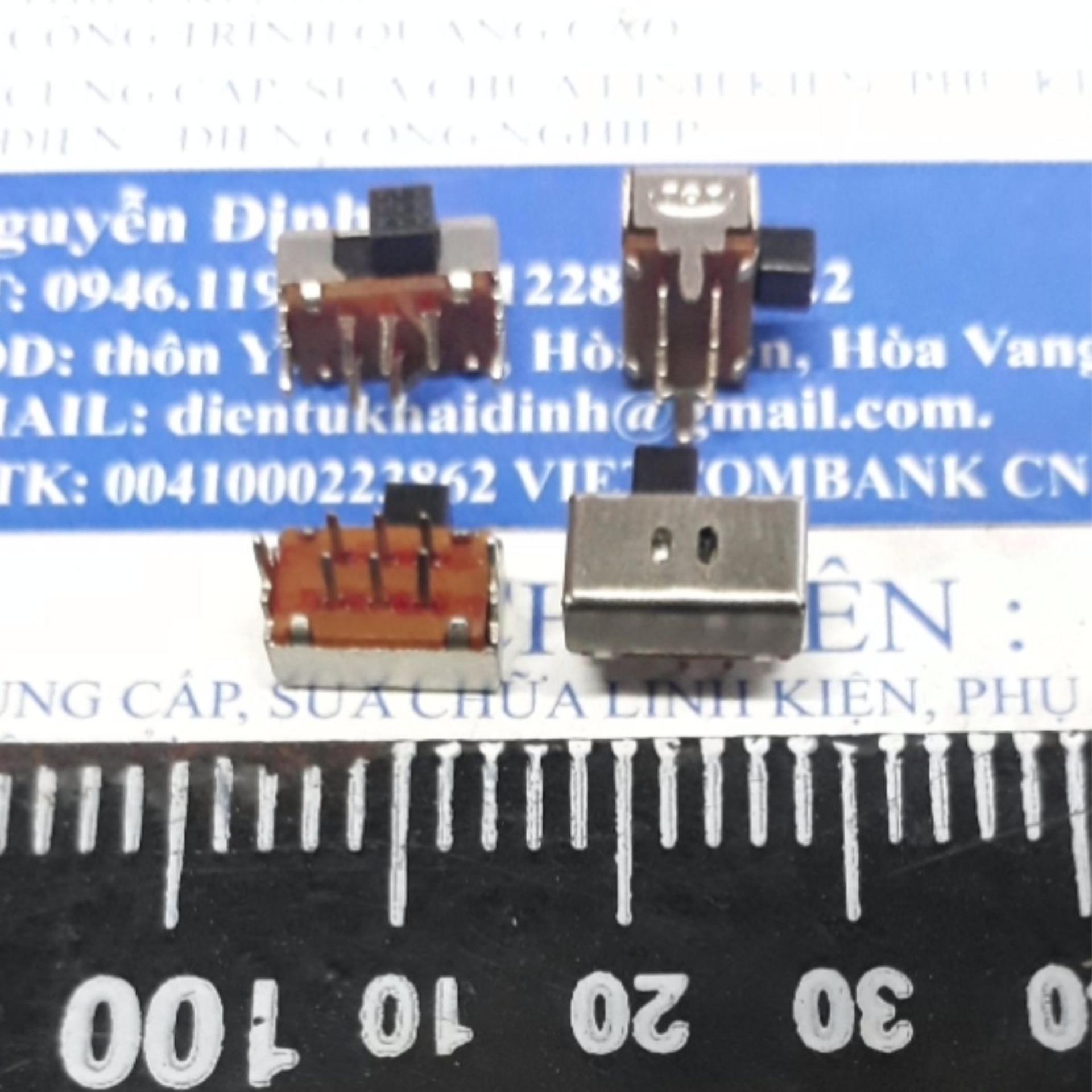 10 cái CÔNG TẮC GẠT, TRƯỢT 6 CHÂN, 2 TRẠNG THÁI 90độ 6.2*10.8MM CẦN NGẮN kde4854