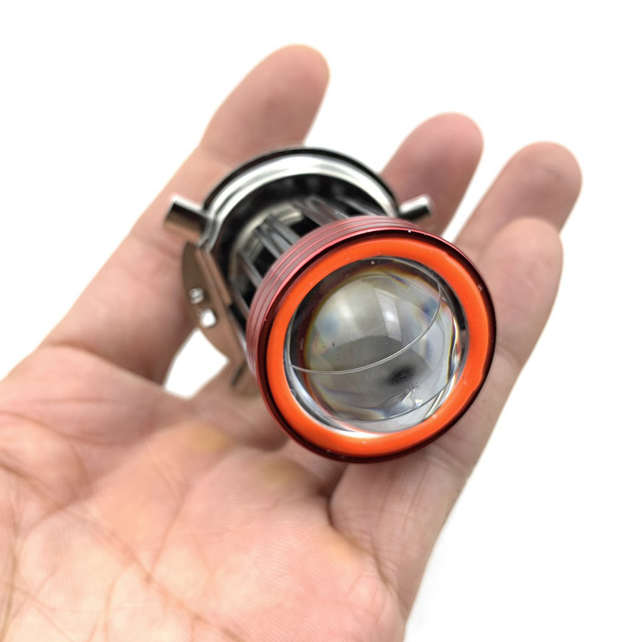 Đèn Pha Bi Cầu H4 Viền Led 12V Gắn Xe Máy [ 1 Chiếc ]