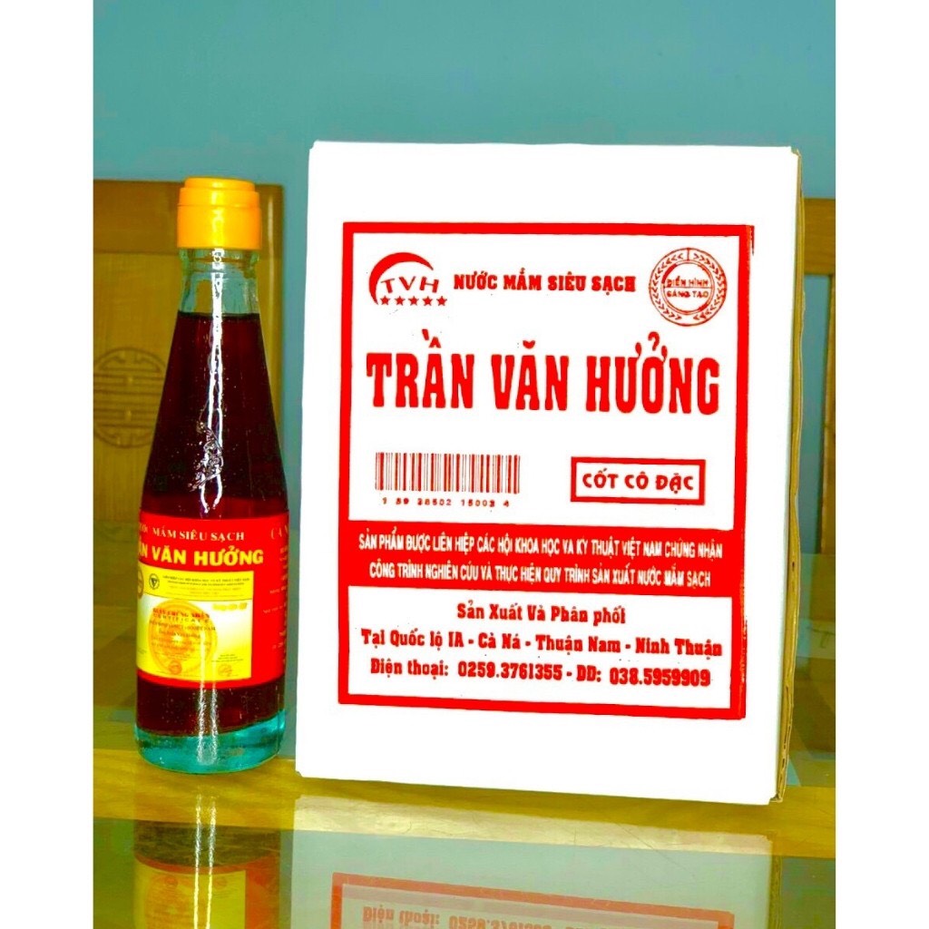 Nước mắm sạch Trần Văn Hưởng loại cốt cô đặc thùng 10 chai 220ml 1chai