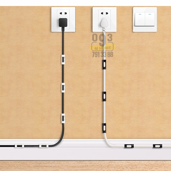 Combo 10 Kẹp Giữ Dây Điện Gọn Gàng Móc Dán Cố Định Móc Kẹp Dây Điện Loại Lớn