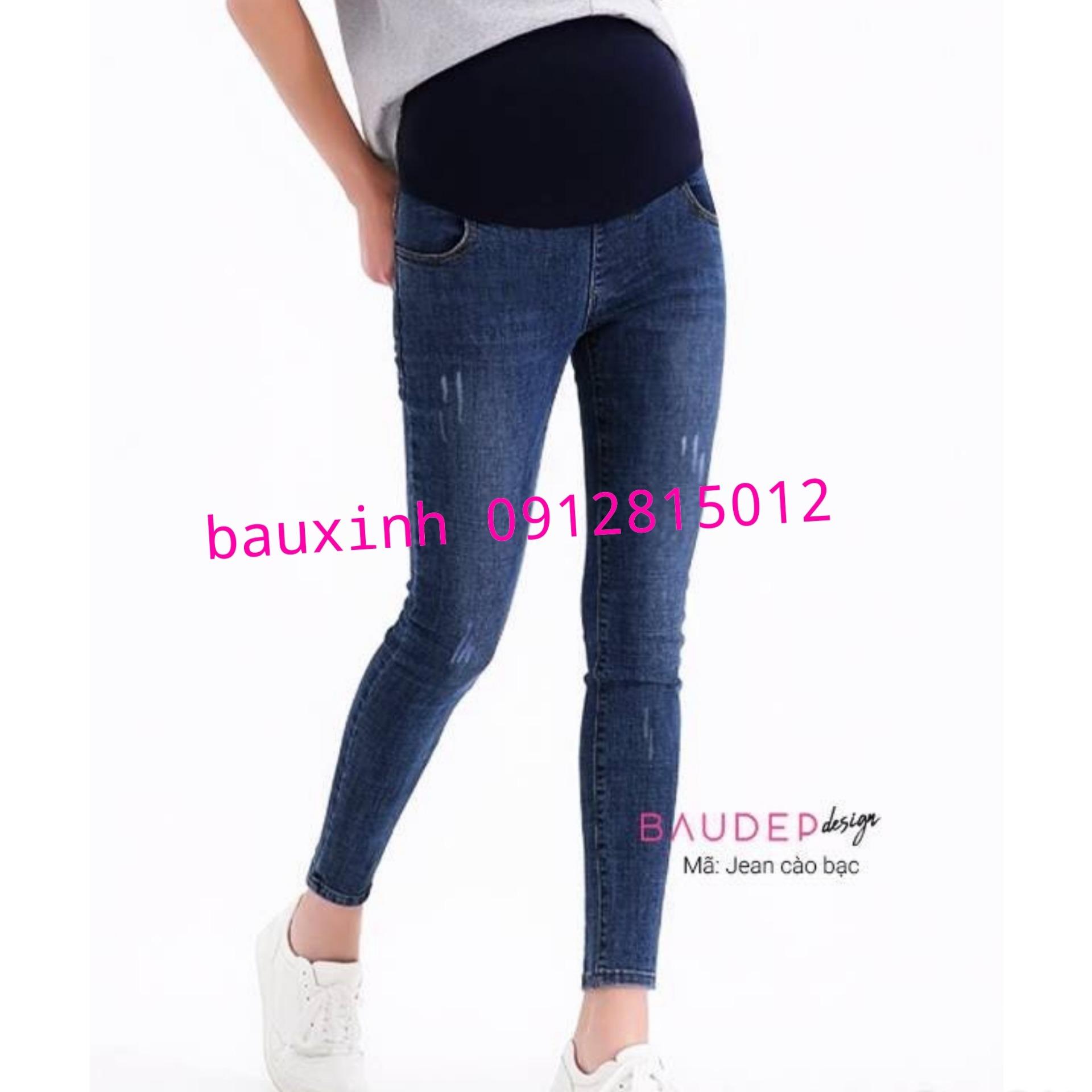 Quần bò bầu - quần jeans bầu hàng mềm đẹp loại - thời trang trẻ trung - đủ size cho mẹ bầu