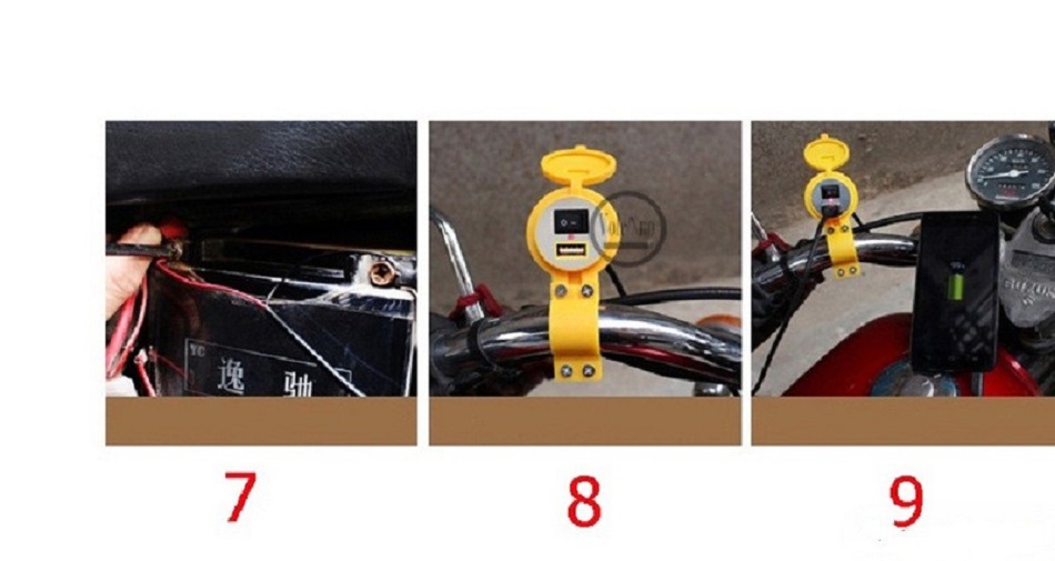 Sạc Điện Thoại Gắn Trên Xe Máy