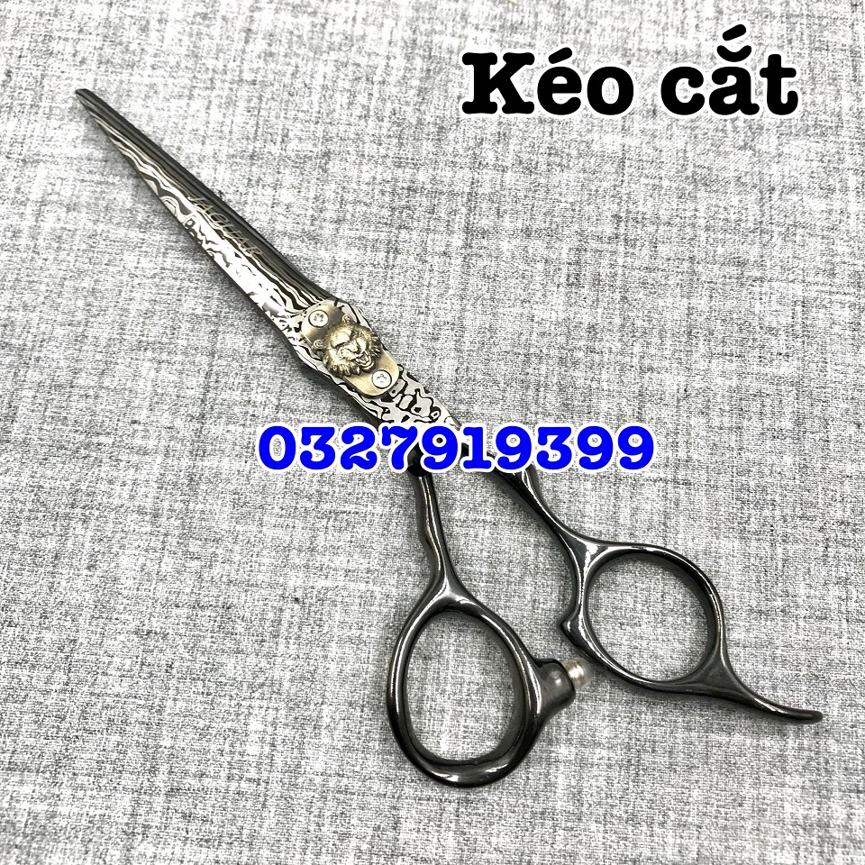 JG Kéo Cắt Tỉa Tóc Cao Cấp Siêu Bén Nhật 6.0in Thép S440C Độ Cứng Trên 62HRC Kèm Bao Da Chất Lượng Cao ( loang đen )