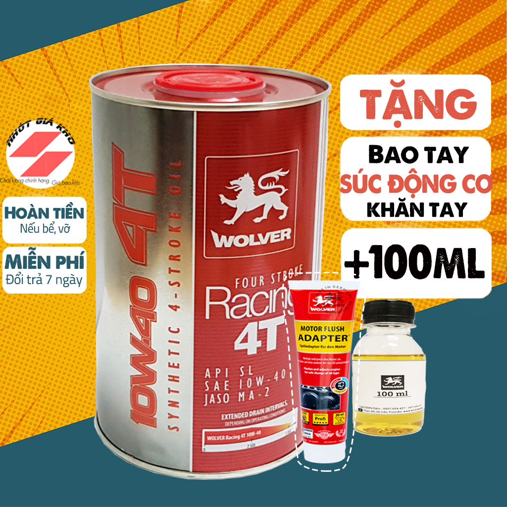 Bán 1.1 Lít Nhớt Wolver Racing 10W40, Chính Hãng Nhập Đức, Có Tem Kiểm Tra, Nhớt Tổng Hợp Cho Xe Chạy Êm, Mát, Dùng Cho Xe Số Và Xe Ga