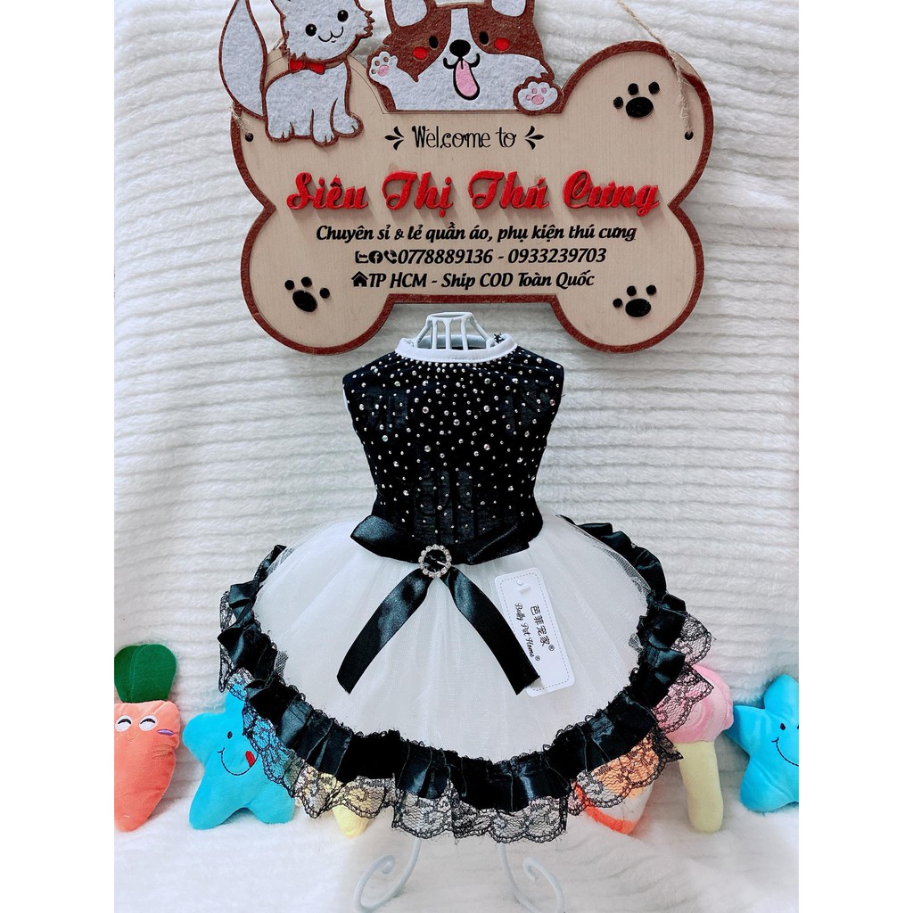 HOT HOT Đầm xoè màu đen kiêu sa : váy chó mèo thú cưng
