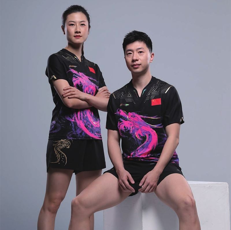 Áo Cầu Lông Li-ning Ma Long 6078A Nam Chính Hãng Cao Cấp( Đen Họa Tiết Rồng Tím ) - Cực Chất