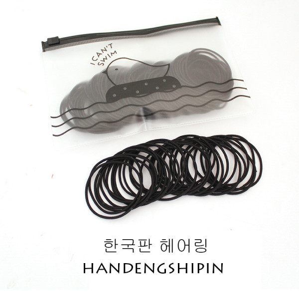 Sét 100 chun buộc tóc phong cách Hàn Quốc túi zip