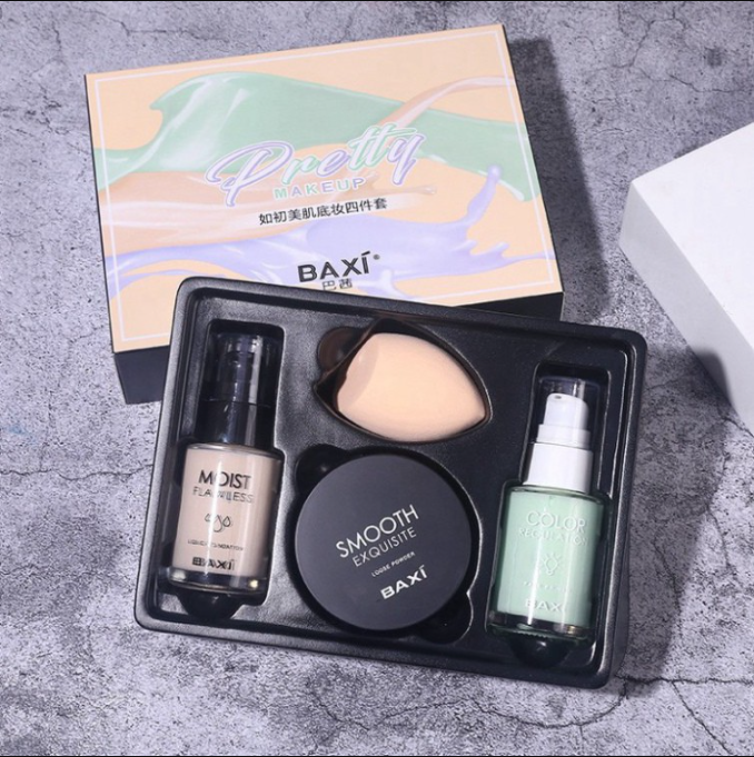 BỘ TRANG ĐIỂM 4 MÓN BAXI PRETTY MAKEUP Set trang điểm HANRU 4 món tiện dụng cho người mới bắt đầu - H.E.E COSMETIC