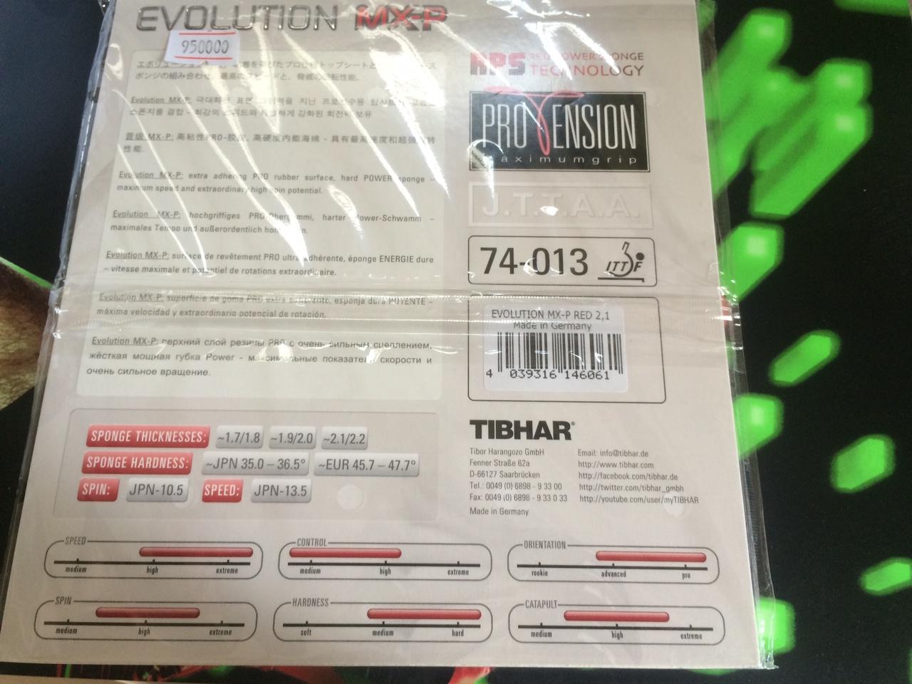 dòng mặt vợt bóng bàn tibhar evolution