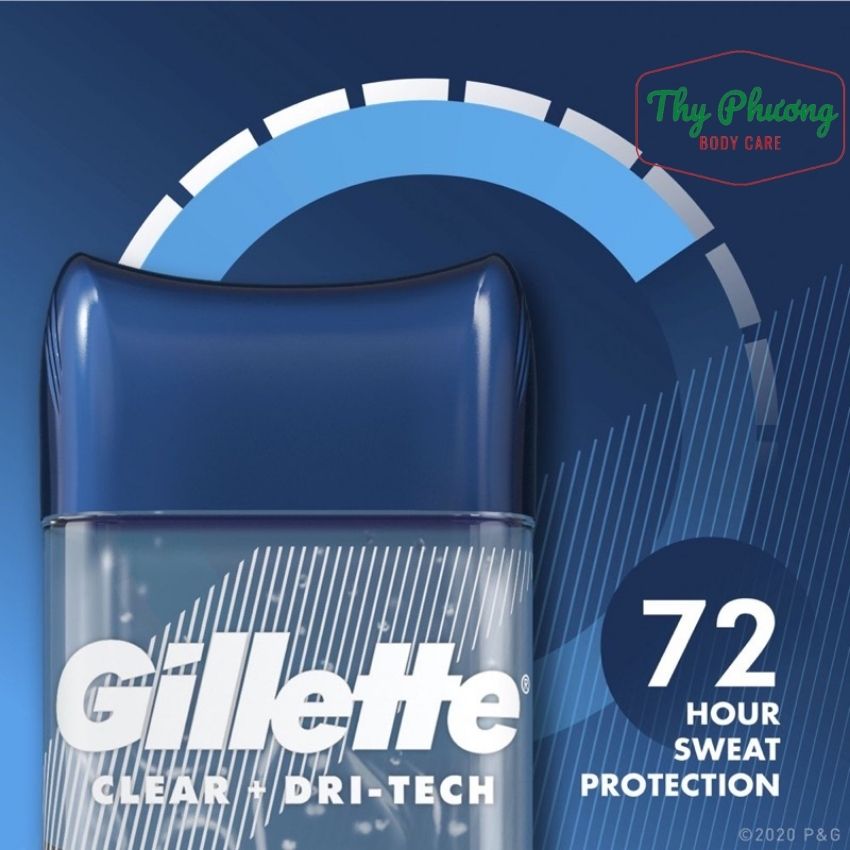 Gel khử mùi Gillette 107g (Nhập khẩu từ Mỹ - Gel trong suốt - Khử mùi suốt 48h)