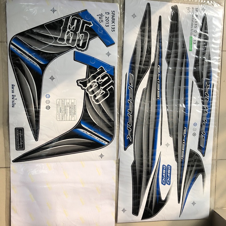[HCM]Tem spark 135i dành cho exciter 2010- Xanh dương đen