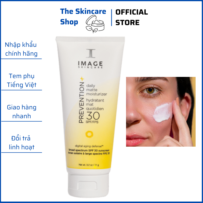 [CHÍNH HÃNG]Kem chống nắng cho da dầu Image Skincare Prevention Daily Matte Moisturizer Oil Free SPF 30 91g - The Skincare Shop
