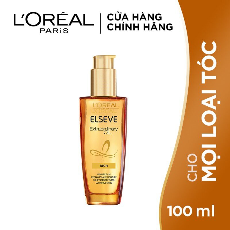 L'oreal - dầu dưỡng tóc l'oreal tinh dầu hoa tự nhiên 100ml elseve extraodinary oil