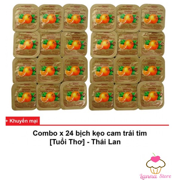 [HCM][KẸO TUỔI THƠ] Vitamin C trái tim tuổi thơ Vỉ 24 Hộp- Thái Lan