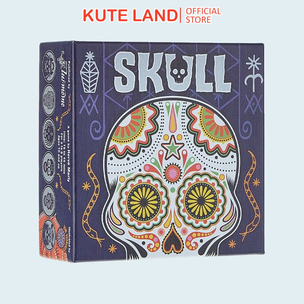Skull Party Game Bluffing Game Strategy Game Bộ Trò Chơi Pháo Thuật Đầu Lâu