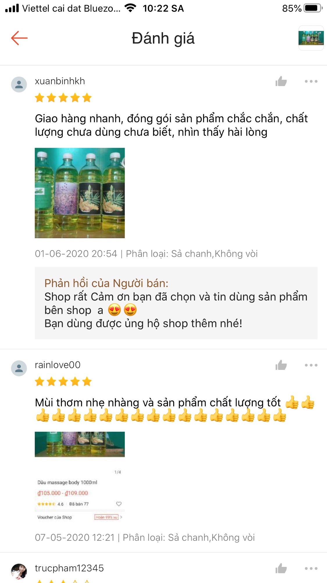 [HCM]Dầu massage body hương Lavender (oải hương) 1000ml