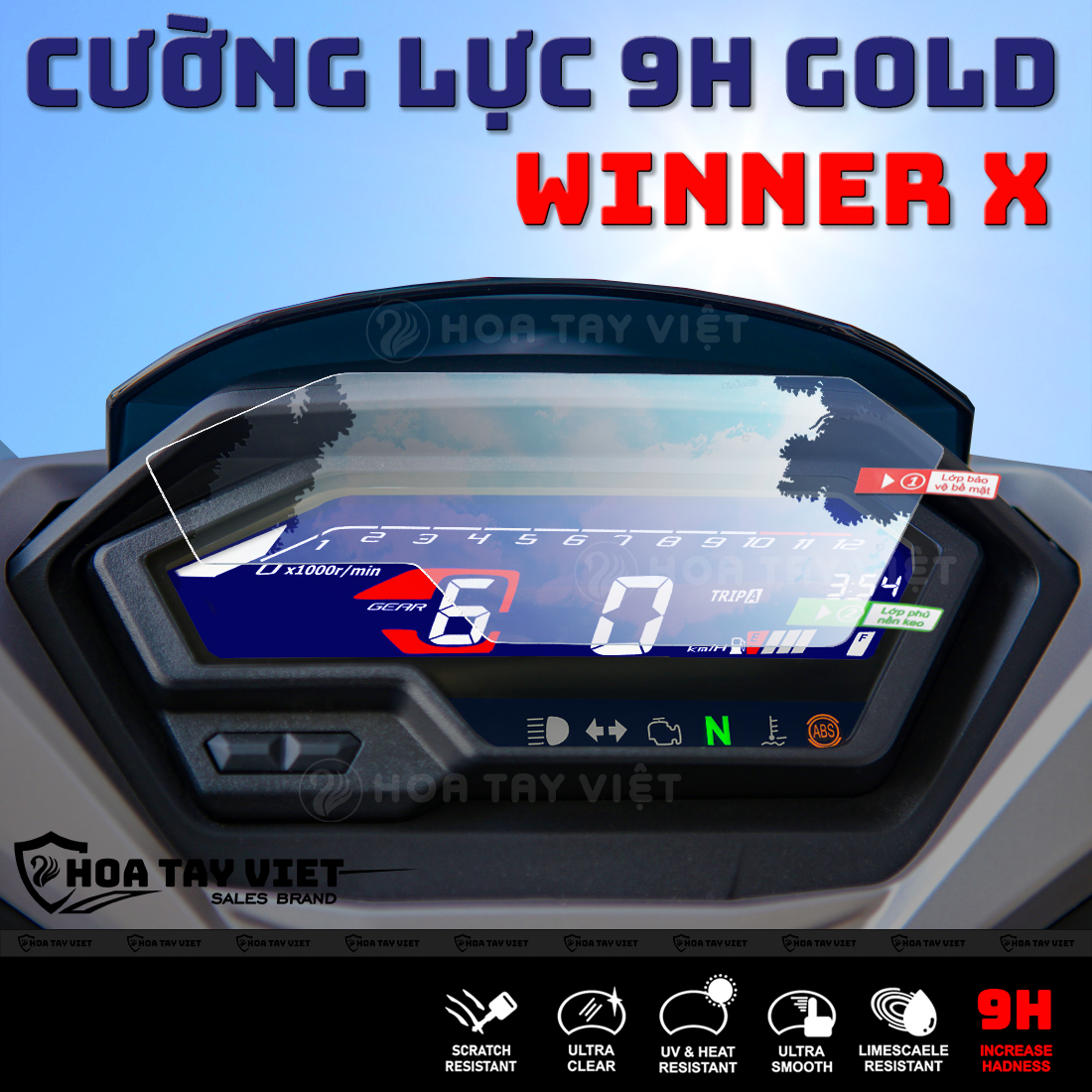 Cường lực bảo vệ màn hình xe Winner X V3 chống trầy xước mặt đồng hồ Honda Winner X v3