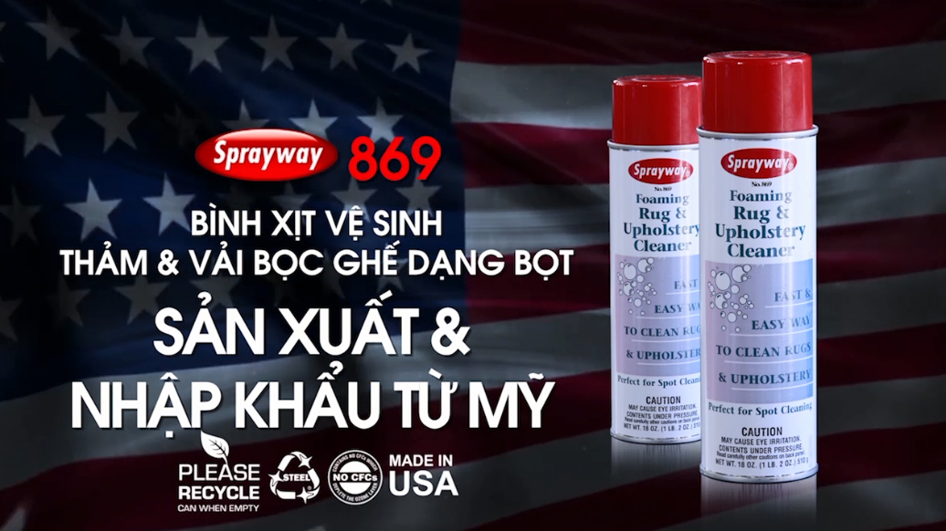 Chai xịt vệ sinh thảm, sofa, vải bọc ghế Sprayway 869