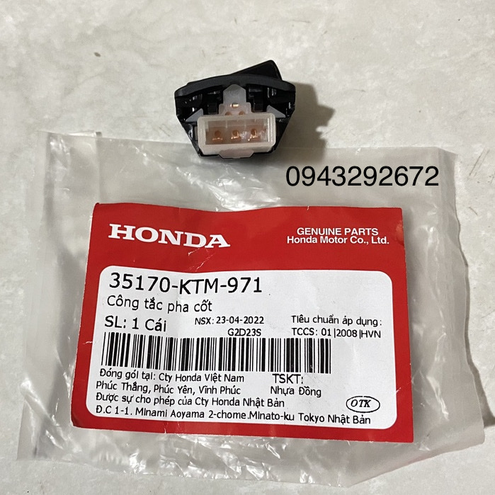 Công Tắc Pha Cốt Future Neo, Wave A100 Honda (35170KTM971)