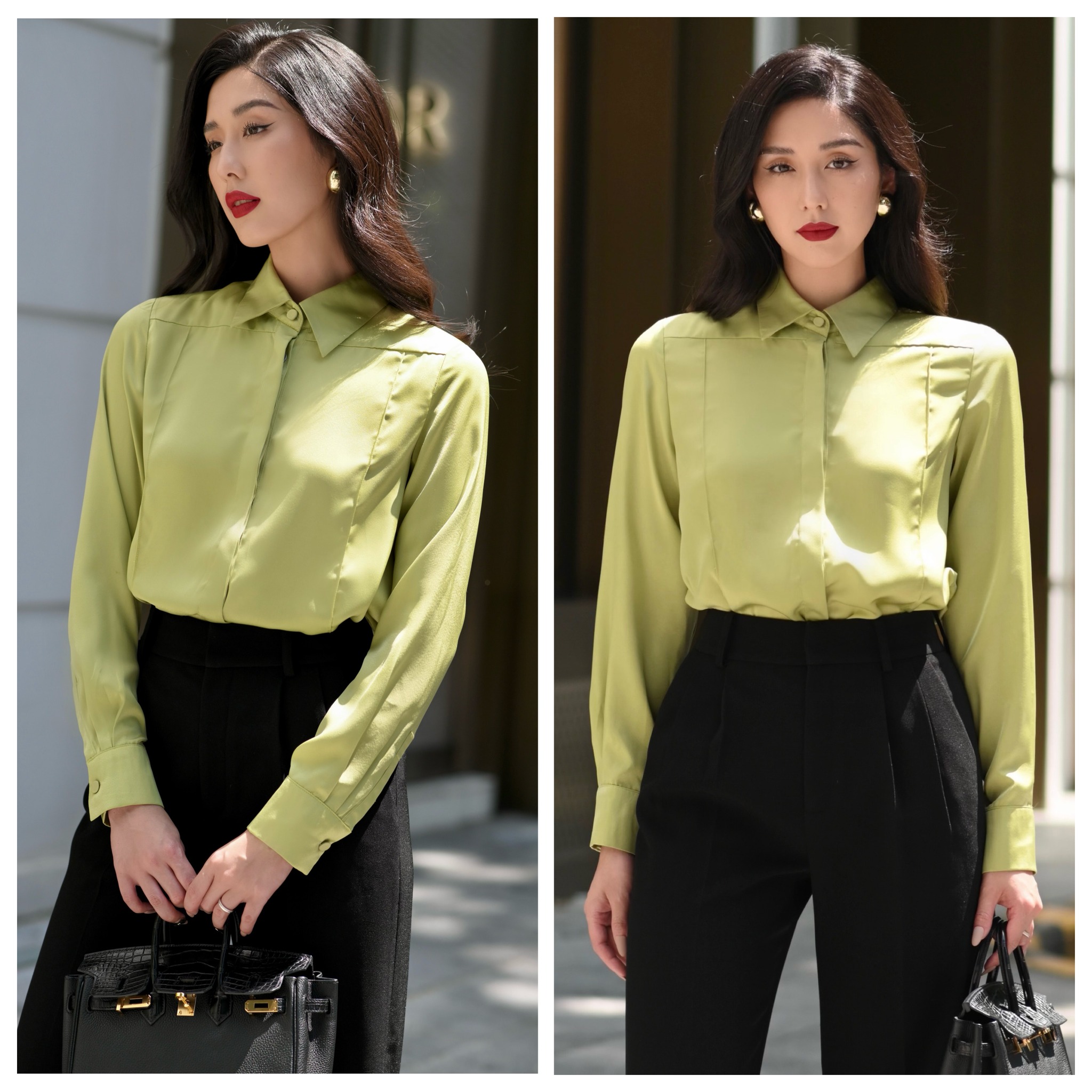 HBQ89 - Quần suông xếp ly basic- HUONG BOUTIQUE