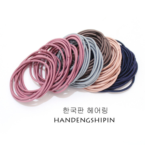 Sét 100 chun buộc tóc phong cách Hàn Quốc túi zip