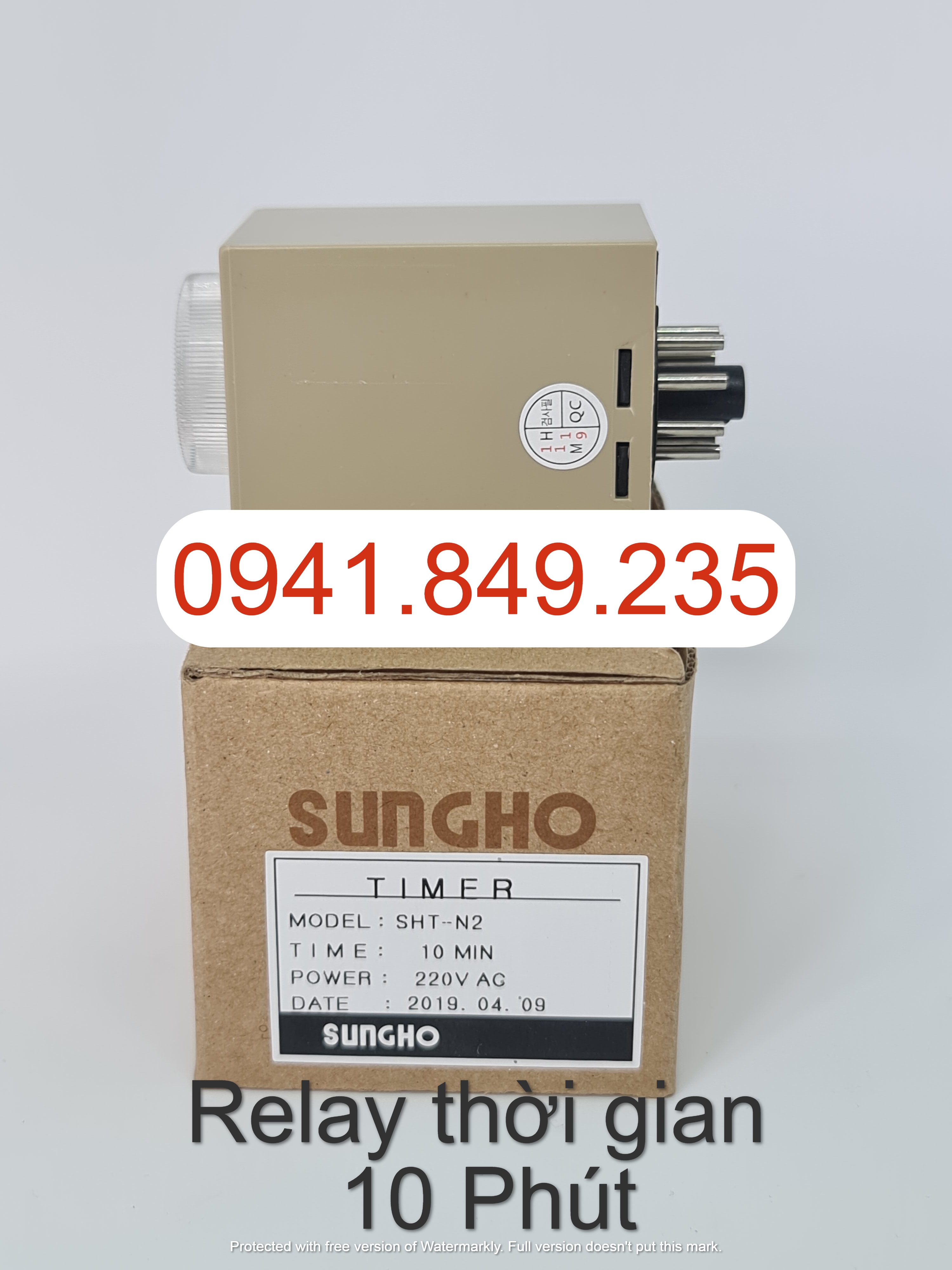 Rơ le thời gian 10 Phút (không gồm đế 8 chân) SHT-N2-10M-220A (Timer Sungho)