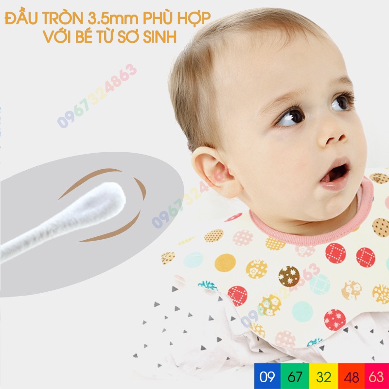Tăm Bông Cho Bé Sơ Sinh MISUTA (Hộp 400 Que)