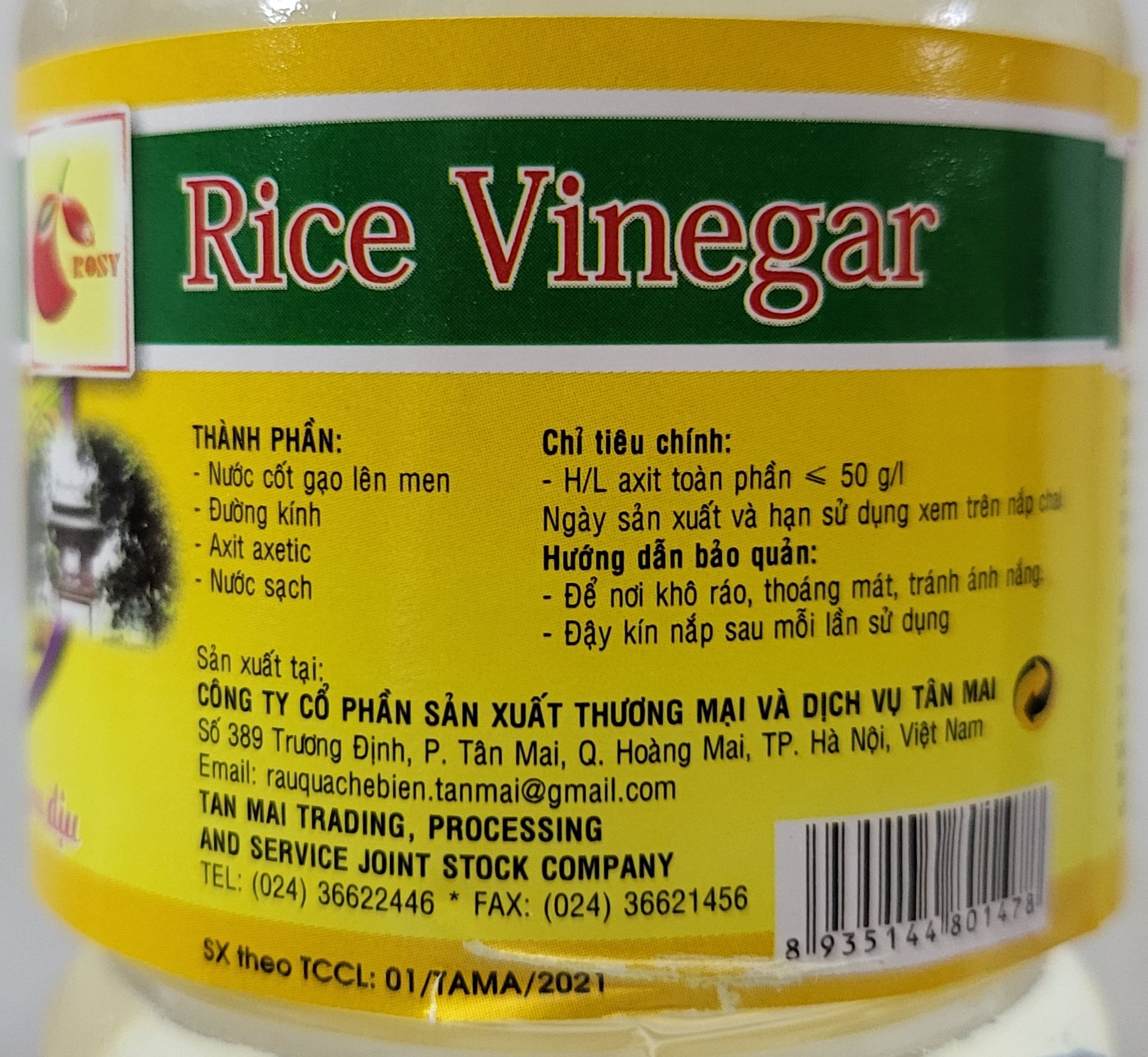 [Chai 500ml] GIẤM GẠO [VN] TÂN MAI Rice Vinegar (tmth)