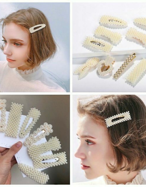 SET 5 KẸP TÓC MÁI ĐÍNH HẠT SIÊU DỄ THƯƠNG