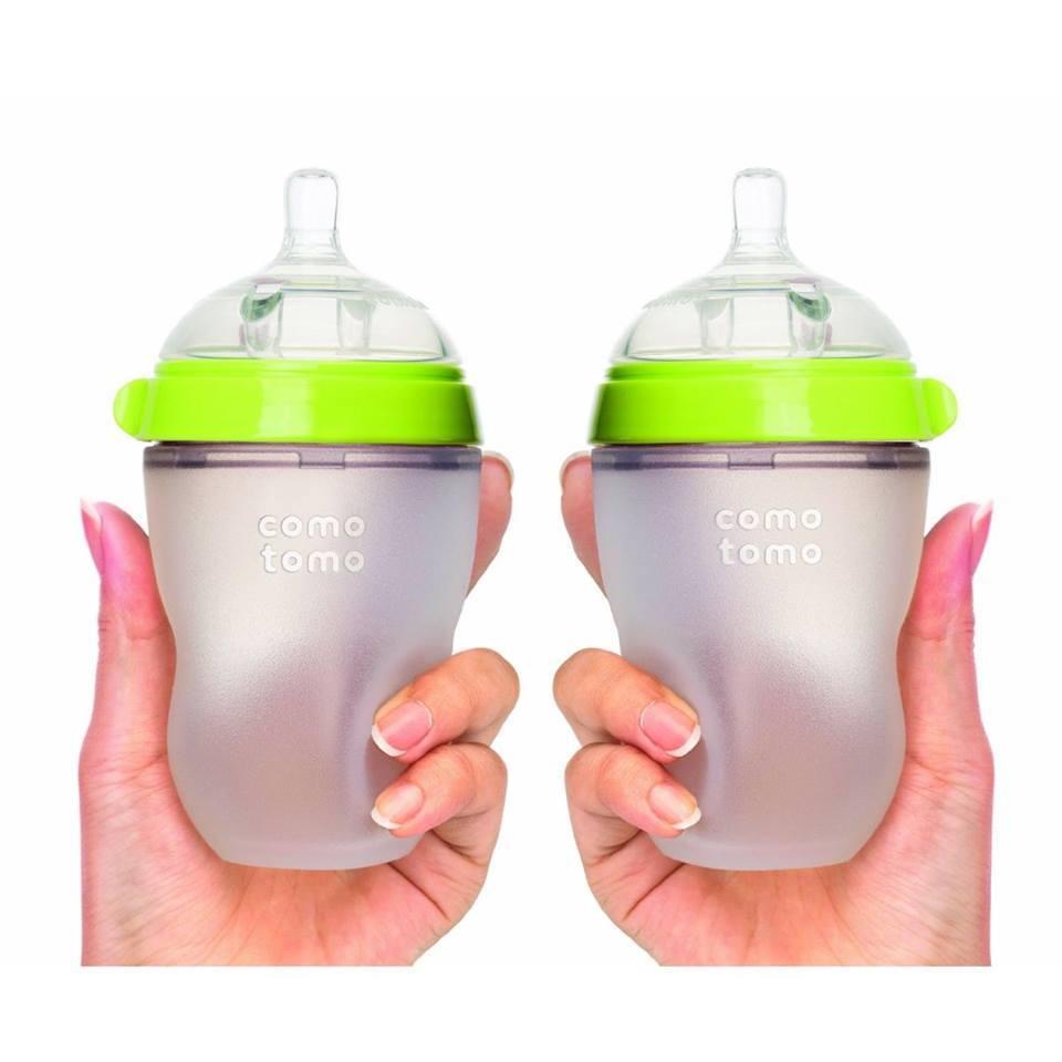 Combo 02 Bình sữa comotomo siêu mềm 250ml màu Xanh