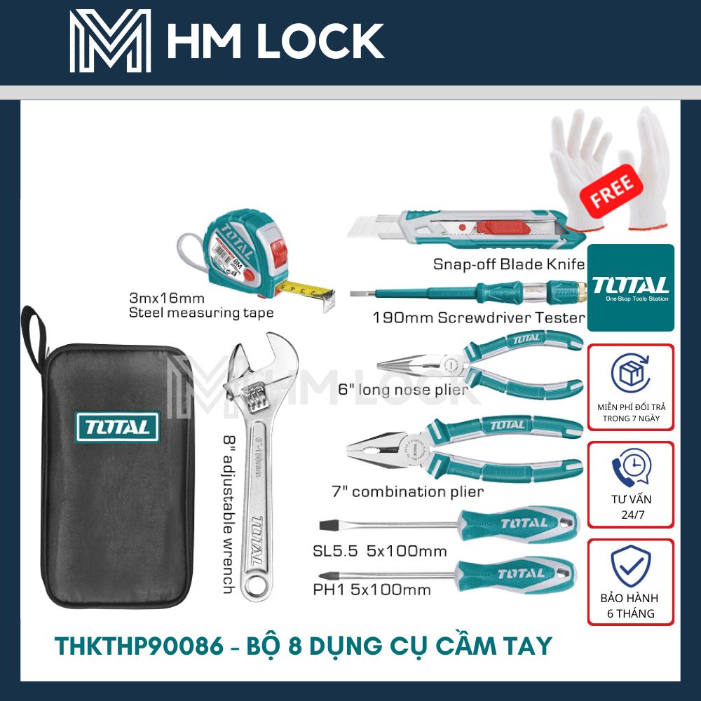 BÚT THỬ ĐIỆN TOTAL 190MM ĐIỆN ÁP 100-500V - HÀNG CHÍNH HÃNG - THT291908 - HM LOCK