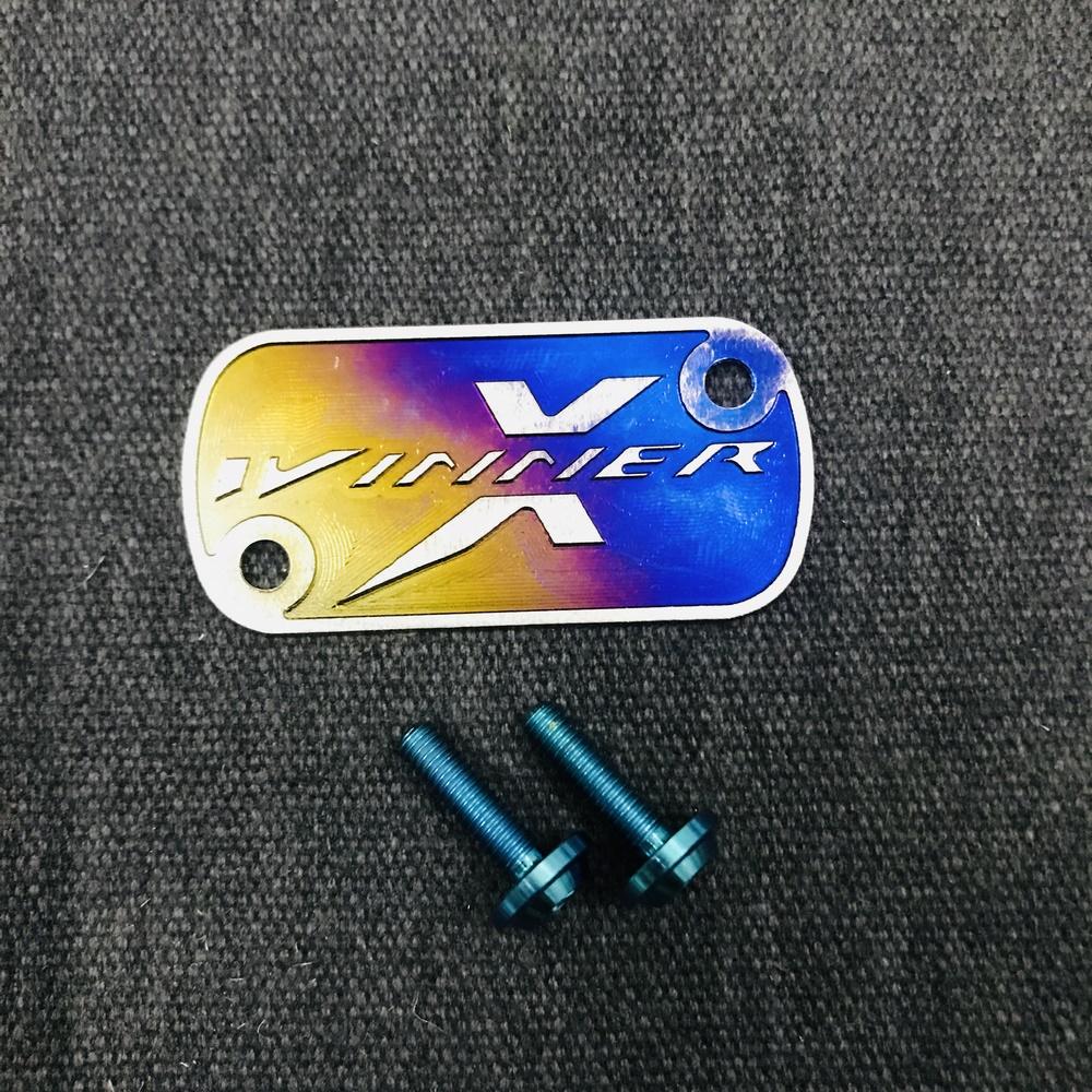 Combo Tem dán bình dầu Titan WINNER X và 2 ốc bắt bình dầu Titanium Gr5 (MÀU XANH NGỌC)