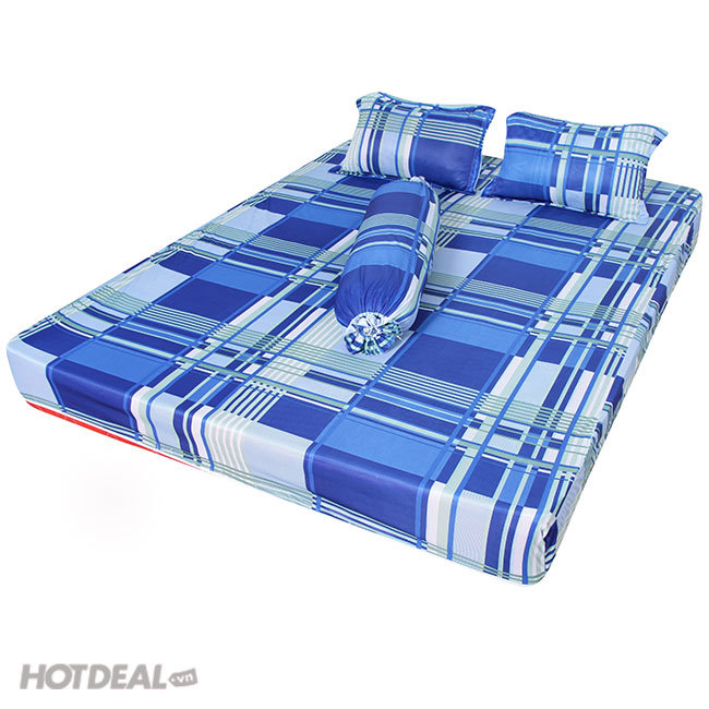 Ga 2m2 x 2m x 10cm thun lạnh sọc CAO CẤP (Giao màu ngẫu nhiên)