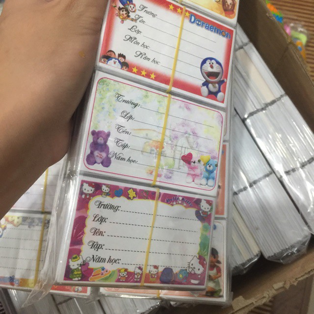1000 Nhãn Vở Có Keo Dán Sẵn Nhãn Vở Học Sinh