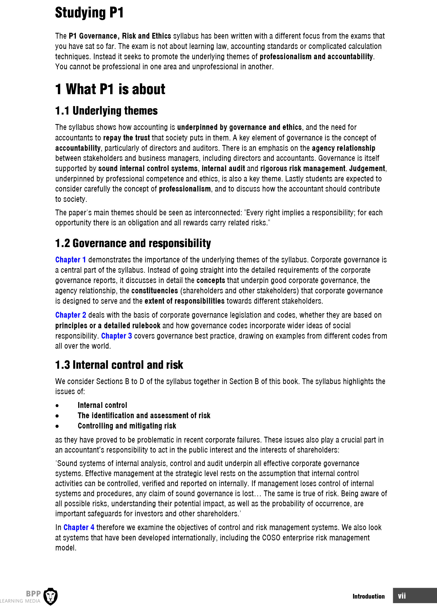 ACCA. Paper P1 Governance, Risk and Ethics. Study Text Sách